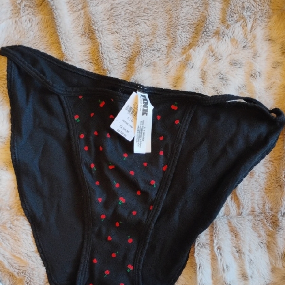 PINK Victoria's Secret Black and Blue Panties Set